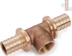 REHAU plumbing tee RAUTITAN RX 25 mm — branch with internal Rp1/2 thread, lead-free, bronze