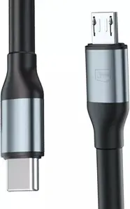 USB cable 3MK USB-C to microUSB 3 m black-gray (3MK17710)