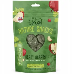 Burgess Burgess Excel Natures* Snack Herby Hearts 60 g — Small Animal Treats, 60 g