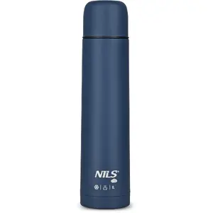Термос Nils Extreme NC3804 1000 мл — вакуумный туристический фляж, синий