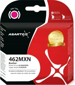 Картридж Asarto для Brother LC462XLM, пурпурный (magenta), ресурс ~1500 стр.
