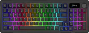 Mehāniskā tastatūra Aqirys ATRIA 96% — 95 taustiņi, Dual Mode Wireless/BT + vads, melna