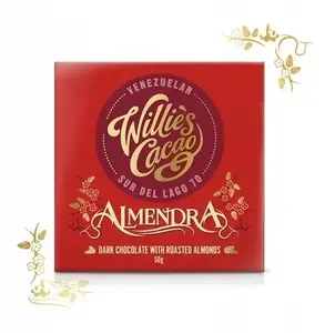 Шоколад Willies Cacao Almendra Dark 50 г — тёмный шоколад с миндалём