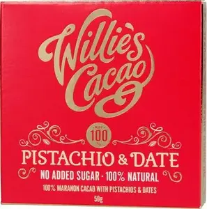Шоколад Willies Cacao фисташки и финики 50 г