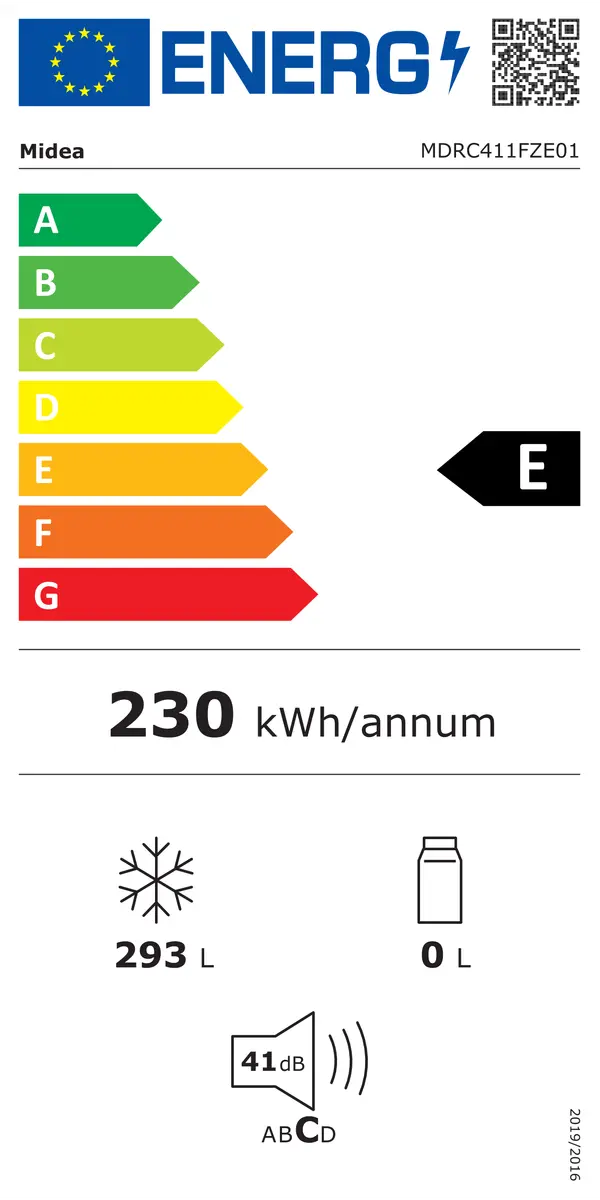 Krāsns saldētava Midea MDRC411FZE01 — brīvi