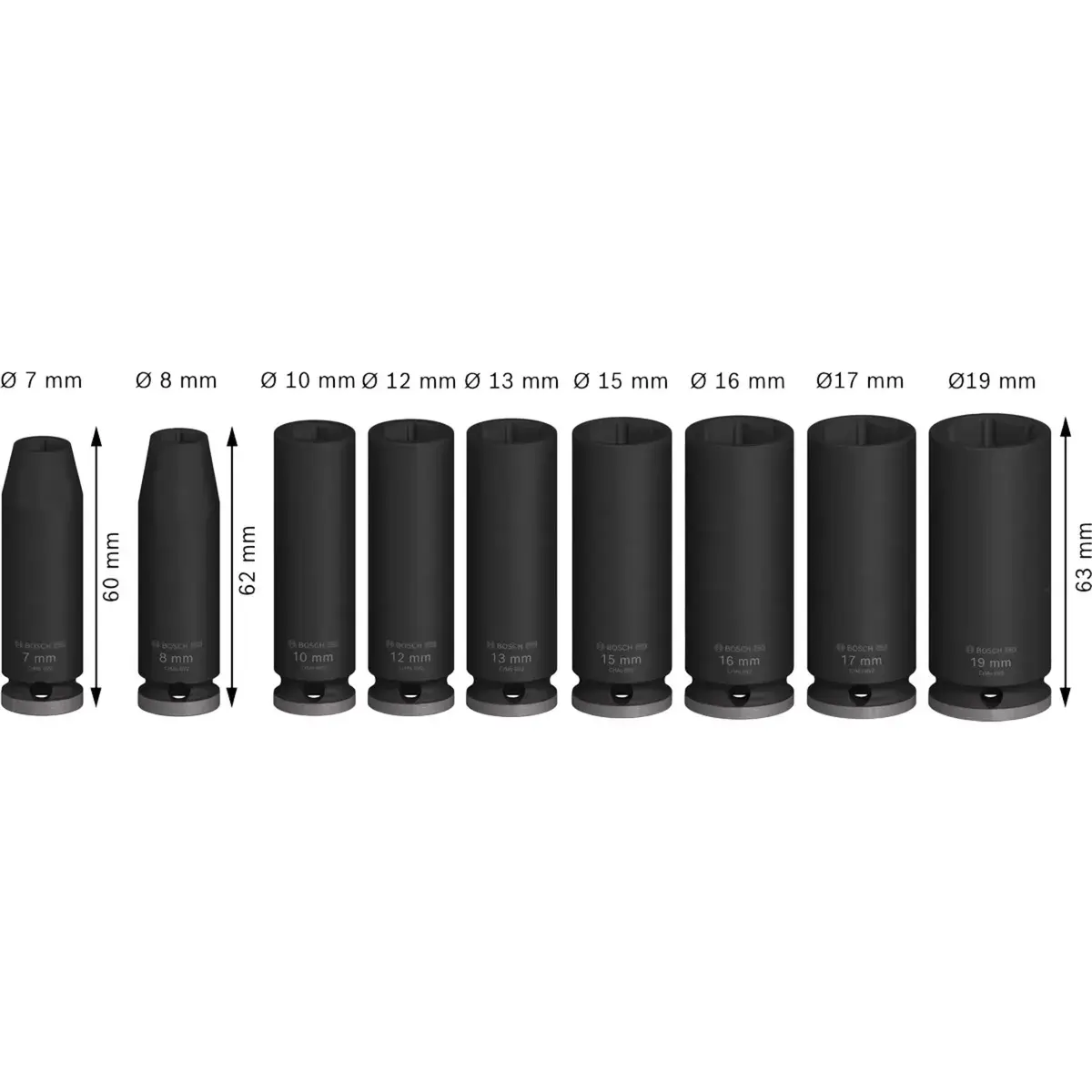 Ударный набор головок Bosch Professional PRO 3/8" 9 шт. Photo 3