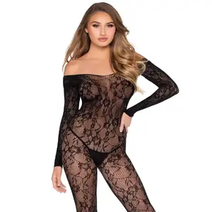 Leg Avenue bodistokings 89366 — melns mežģīņu, one size