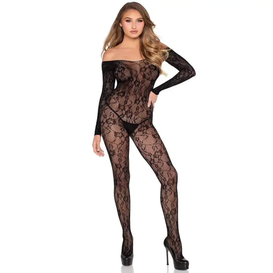 Leg Avenue 89366 кружевной бодистокинг — черный Photo 5