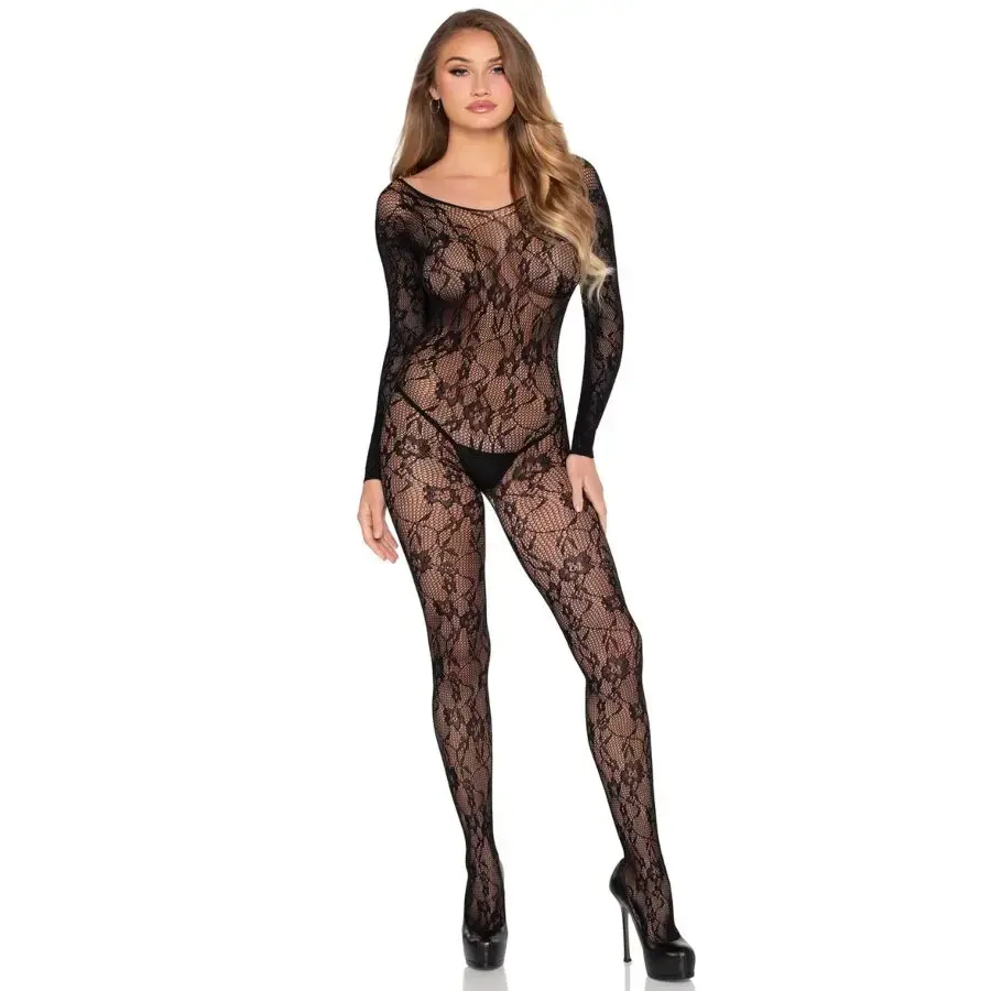 Leg Avenue 89366 кружевной бодистокинг — черный Photo 6