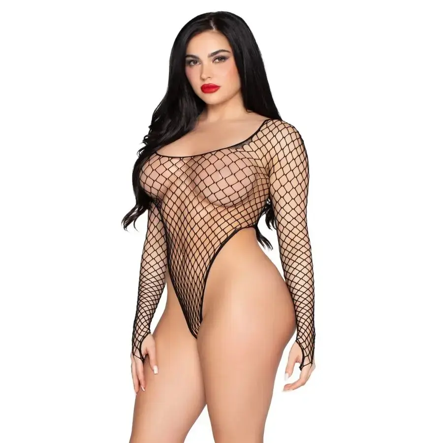 Боди leg avenue 89377 черное высокий вырез Photo 2