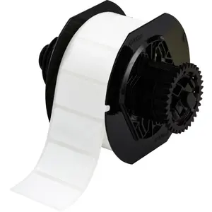 Label rolls Brady B33-17-423 — polyester adhesive labels 50.8×25.4 mm, white, permanent, 1500 pcs/roll