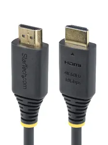 HDMI kabelis StarTech 2,4 m (8ft) High Speed HDMI 2.0, 4K@60Hz / 1440p@144Hz, HDR10, ARC, 18Gbps, zelta pārklājuma kontakti