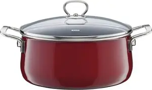 Pot RIESS Riess niski z pokrywą 24 cm — low pot with lid, enameled steel