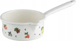 Saucepan RIESS RIESS Rondel 0.75 L, 14 cm – enameled steel saucepan, Fruit Garden design