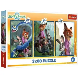 Пазл TREFL Puzzle 3x80 «Zwierzakowe śledztwo» — 3 пазла по 80 элементов