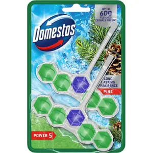 Tualetes pakarināmais Domestos Power 5 50 g Pine — 2 gab.