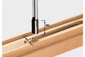 Router bit Festool groove cutter 490964, length 60 mm, working length 20 mm