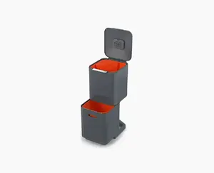 Waste & Recycling Bin Joseph & Joseph Totem Compact 40L, Grey, 300×366×760 mm