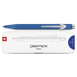 Ручка шариковая выдвижная с клипом Caran d`Arche 849 COLORMAT-X — синий, с синей пастой, 1 шт.