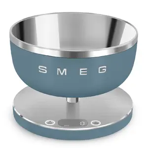 Elektroniskās virtuves svari Smeg KSC01SBMWW — 5 kg kapacitāte, 1 g precizitāte, zils, LED displejs