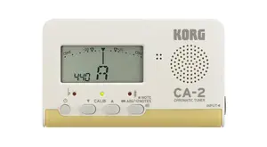 Tuner Korg CA-2 beige LCD, meter & sound modes, calibration 410–480 Hz, plastic housing