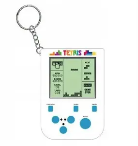 Mini Retro Arcade Keychain, No name – Tetris handheld keyring game (portable pocket console)