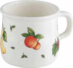 Drinking Mug RIESS Fruit Garden 0.38 L - enameled steel cup by RIESS