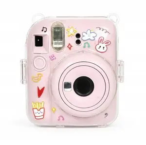 Protective hard case with strap for Fujifilm Instax Mini 12 by LoveInstant — hard shell cover, cute rabbit print