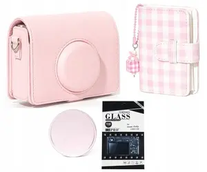 Protective Accessory Set LoveInstant for Fujifilm Instax Mini Evo — 4‑in‑1 case, LCD cover, album and lens cap, pink