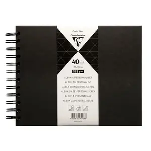Фотоальбом Clairefontaine 95436C — чёрный, спиральная переплётка, ёмкость 40 листов, 320×240 мм