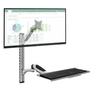 Wall monitor mount TECHLY ICA-PLW 02 for 27" (68.6 cm), VESA 75x75–100x100, tilt -90° to 85°, max load 8 kg, silver