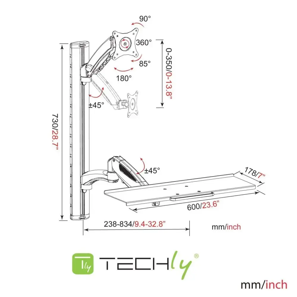 TECHLY ICA-PLW 02 wall monitor mount for 27" Photo 3