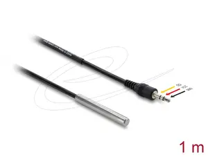 Sensor/actuator cable DELOCK 91387, 1 m length, male connector, black