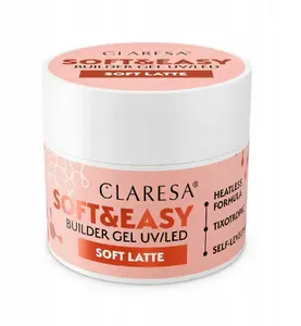 Builder Gel ART.ROZNE CLARESA Soft&Easy Soft Latte 12 g – builder/overlay gel for nail sculpting