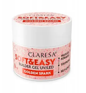 Builder Gel ART.ROZNE CLARESA Soft&Easy Golden Spark 45 g