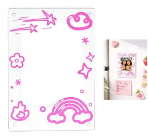Photo magnet frame LoveInstant for Instax Mini photos — compatible with Mini 99/11/40/41/Evo/Liplay — pink rainbow