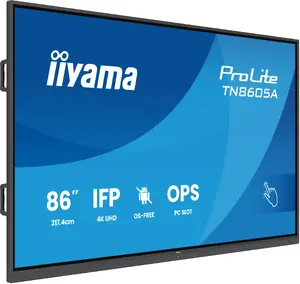 Interaktīvā panele IIYAMA TN8605A-B1AG — 85.6" (2,17 m) 4K UHD, 500 cd/m², skārienjūtīga, melna