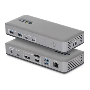StarTech.com USB-C Docking Station Triple 4K Displays 100W Power Delivery 6 USB Ports 10Gbps Gigabit Ethernet DisplayPort HDMI Driverless Windows Laptop