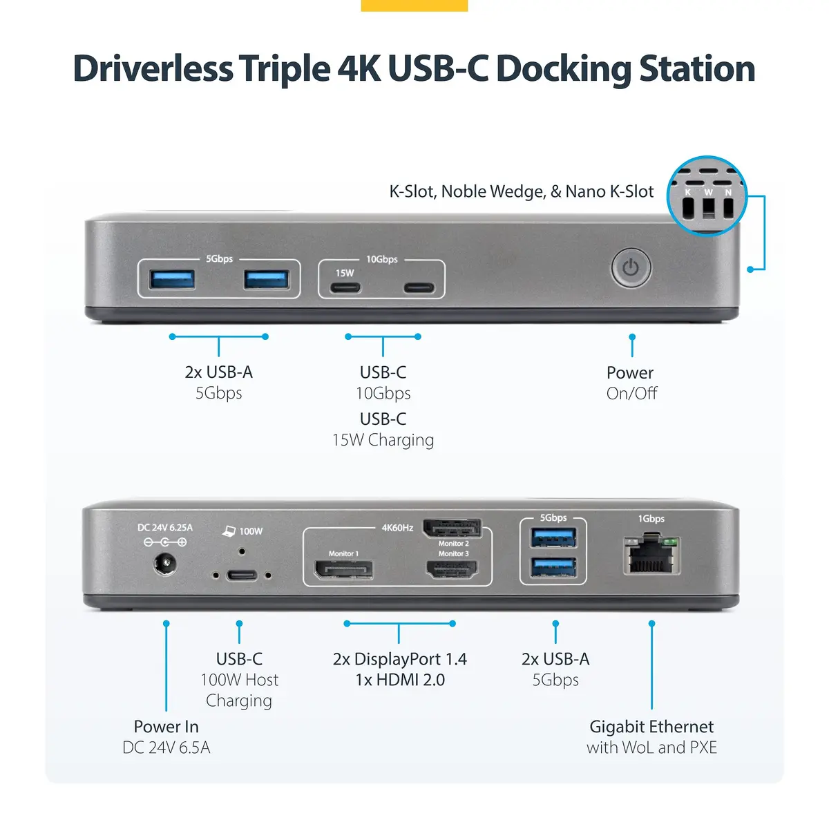 StarTech.com USB-C Triple 4K Docking Station 100W PD Photo 2