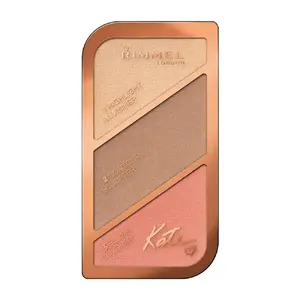 Palette Rimmel Terra Sculpting Palette 002 Coral — contouring and bronzing shades, palette dispenser