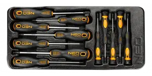 Precision screwdriver set NEO tools 12 pcs - Pozidriv (PZ) and Torx (TX) tips, model 84-247