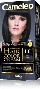 Перманентная краска для волос Delia Cameleo HCC Omega+ 1.0 Черный — 1 применение