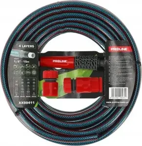 Dārza šļūtene Profast 1/2" 15 m ar savienojumiem un laistītāju, modelis PF182852/ALL
