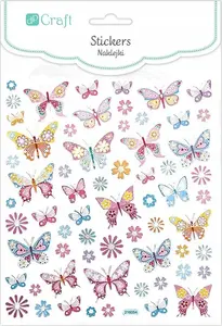 Stickercraft DP Craft pastel butterfly and flower stickers set, 63 pieces