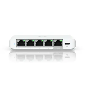 Управляемый настольный коммутатор UBIQUITI UniFi Flex Mini 2.5G 5 портов (100/1000/2500) PoE, USB 5В