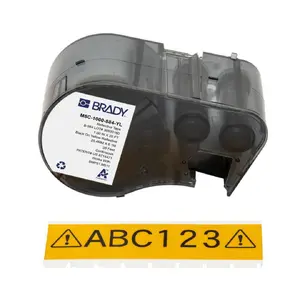 Label roll for Brady BMP51/BMP53/M511 printers, M5C-1000-584-YL (yellow adhesive labels)