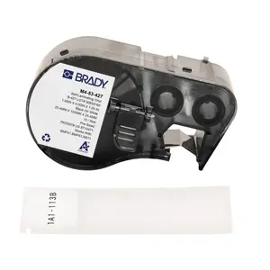 Self-adhesive vinyl printer labels Brady M4-53-427 — 2.54 × 10.2 cm, black on white, 70 labels