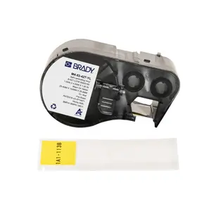 Self-adhesive printer labels Brady M4-53-427-YL — vinyl, black on yellow, 2.54×10.2 cm, 70 labels