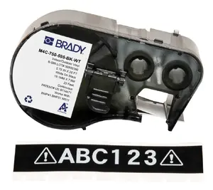 Self-adhesive continuous printer label Brady M4C-750-595-BK-WT, black on white, width 1.91 cm, 1 pc