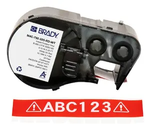Self-adhesive continuous printer label Brady M4C-750-595-RD-WT, red/white, 1.91 cm width, 1 pc
